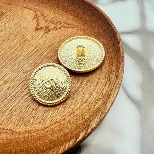 6 Stück - Luxus-Markendesign Gold Schwarz Weiß 5 Fünf Zahlen Runde Metallknöpfe für Kleidung DIY Nähzubehör Dekorknöpfe-Gold-25mm von AYHTUD