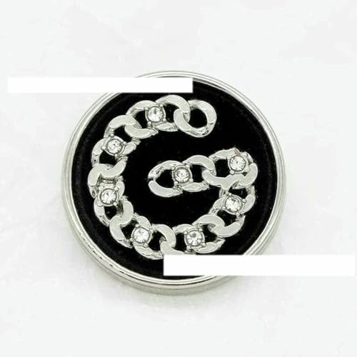 6 Stück luxuriöses Design mit Strasssteinen eingelegter Metallknopf für Kleidung, Mantel, Rock, Kleidungszubehör, hohe Qualität, Goldschwarz, Nr. 13–18 mm von AYHTUD