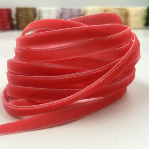 6 mm, 4,6–274 m, einseitiges Samtband für handgefertigte Blumenstraußverpackungen, Heimparty-Dekoration, Weihnachtssamtband, Wassermelonenrot, V189, 6 mm x 45 m 6 mm, 4,6–274 m, einseitiges Samtband für handgefertigte Blumenstraußverpackungen, Heimparty-Dekoration, Weihnachtssamtband, Wassermelonenrot, V189, 6 mm x 45 m von AYHTUD