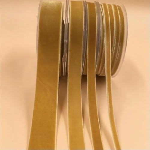6 mm, 5–300 Yards, einseitiges Samtband für handgefertigte Blumenstraußverpackungen, Heimparty-Dekoration, Weihnachtssamtband, Altgold V109, 6 mm x 100 Yards 6 mm, 5–300 Yards, einseitiges Samtband für handgefertigte Blumenstraußverpackungen, Heimparty-Dekoration, Weihnachtssamtband, Altgold V109, 6 mm x 100 Yards von AYHTUD