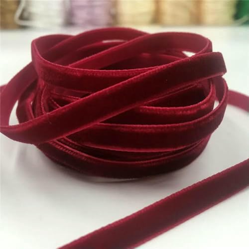 6 mm, 5–300 Yards, einseitiges Samtband für handgefertigte Blumenstraußverpackungen, Heimparty-Dekoration, Weihnachtssamtband, DK-Rot V070, 6 mm x 100 Yards 6 mm, 5–300 Yards, einseitiges Samtband für handgefertigte Blumenstraußverpackungen, Heimparty-Dekoration, Weihnachtssamtband, DK-Rot V070, 6 mm x 100 Yards von AYHTUD