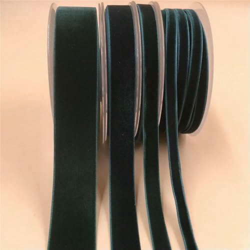 6 mm, 5–300 Yards, einseitiges Samtband für handgefertigte Blumenstraußverpackungen, Heimparty-Dekoration, Weihnachtssamtband, Dunkelgrün, V008, 6 mm x 300 Yards 6 mm, 5–300 Yards, einseitiges Samtband für handgefertigte Blumenstraußverpackungen, Heimparty-Dekoration, Weihnachtssamtband, Dunkelgrün, V008, 6 mm x 300 Yards von AYHTUD