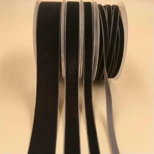 6 mm, 5–300 Yards, einseitiges Samtband für handgefertigte Blumenstraußverpackungen, Heimparty-Dekoration, Weihnachtssamtband, Schwarzer Kaffee V025, 6 mm x 300 Yards von AYHTUD