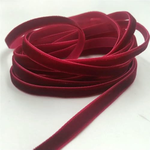 6 mm, 5–300 Yards, einseitiges Samtband für handgefertigte Blumenstraußverpackungen, Heimparty-Dekoration, Weihnachtssamtband, Weinrot V033, 6 mm x 100 Yards 6 mm, 5–300 Yards, einseitiges Samtband für handgefertigte Blumenstraußverpackungen, Heimparty-Dekoration, Weihnachtssamtband, Weinrot V033, 6 mm x 100 Yards von AYHTUD