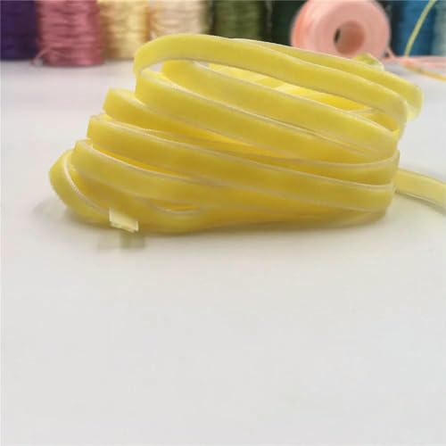 6 mm, 5–300 Yards, einseitiges Samtband für handgefertigte Blumenstraußverpackungen, Heimparty-Dekoration, Weihnachtssamtband, Zitronengelb, V104, 6 mm x 100 Yards 6 mm, 5–300 Yards, einseitiges Samtband für handgefertigte Blumenstraußverpackungen, Heimparty-Dekoration, Weihnachtssamtband, Zitronengelb, V104, 6 mm x 100 Yards von AYHTUD