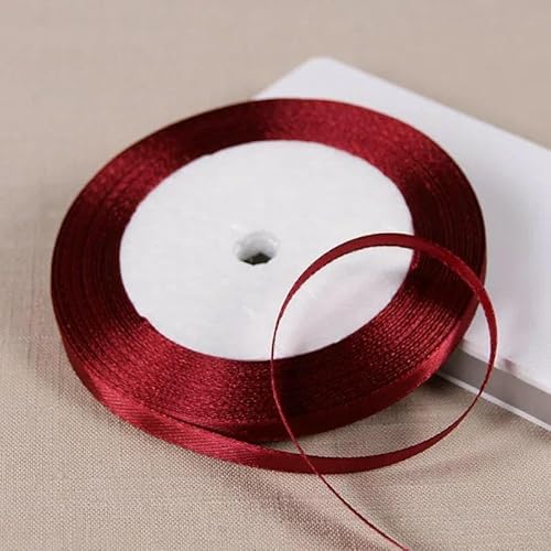 6 mm Satinband, DIY-Bastelmaterial für Scrapbooking, Weihnachten, Halloween, Hochzeit, Geburtstag, Party, Dekoration, Verpackungsband, 48 Dunkelweinrot, 6 mm Breite 6 mm Satinband, DIY-Bastelmaterial für Scrapbooking, Weihnachten, Halloween, Hochzeit, Geburtstag, Party, Dekoration, Verpackungsband, 48 Dunkelweinrot, 6 mm Breite von AYHTUD