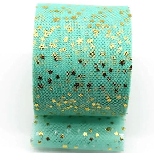 60 mm, 25-Yarroll-Packung, fünfzackiges Sternnetz, Goldband, DIY, handgefertigtes Material, Kopfschmuck, Schleife, Puppe, dekorativer Rockrand, 6 cm, 21–6 cm von AYHTUD