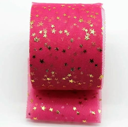 60 mm, 25-Yarroll-Packung, fünfzackiges Sternnetz, Goldband, DIY, handgefertigtes Material, Kopfschmuck, Schleife, Puppe, dekorativer Rockrand, 6 cm – 20 – 8 cm von AYHTUD