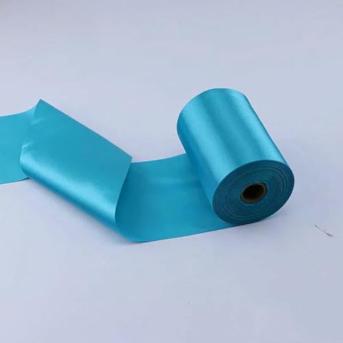 8 cm/10 cm/15 cm breit, 25 Meter/Rolle, Satinband, für Hochzeit, Feiertage, Festivals, DIY, Stuhl/Auto/Party, Dekoration, handgefertigt, Nähen, 17 Pfauenblau, 15 von AYHTUD
