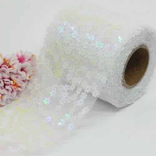 80 mm, 1 Meter/5 Meter, Pflaumenblüten-Glitzer-Paillettenband, Tüll, Tutu, Hochzeitsdekoration, Organza, DIY-Bastelbedarf für Geburtstagsfeiern, weiß, 80 mm Pailletten, 5 Mete 80 mm, 1 Meter/5 Meter, Pflaumenblüten-Glitzer-Paillettenband, Tüll, Tutu, Hochzeitsdekoration, Organza, DIY-Bastelbedarf für Geburtstagsfeiern, weiß, 80 mm Pailletten, 5 Mete von AYHTUD