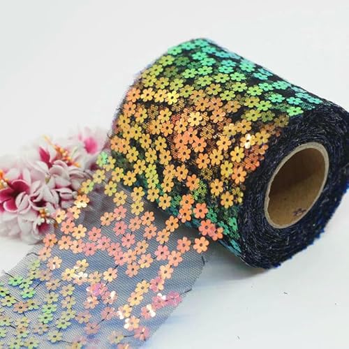 80 mm 1 Meter/5 Meter Pflaumenblüten-Glitzer-Paillettenband, Tüll, Tutu, Hochzeitsdekoration, Organza, DIY-Bastelbedarf für Geburtstagsfeiern, Schwarz, A, 80 mm Pailletten, 5 80 mm 1 Meter/5 Meter Pflaumenblüten-Glitzer-Paillettenband, Tüll, Tutu, Hochzeitsdekoration, Organza, DIY-Bastelbedarf für Geburtstagsfeiern, Schwarz, A, 80 mm Pailletten, 5 von AYHTUD