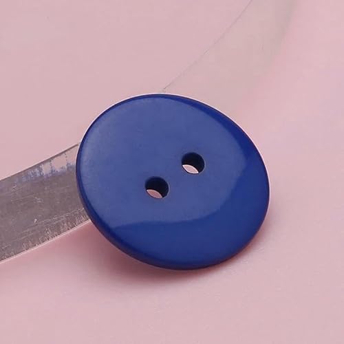 9–30 mm mehrfarbiger Brotknopf mit doppeltem Auge, runde Nähknöpfe aus Kunstharz für DIY-Scrapbooking, Kleidungsstücke, Pullover, Mäntel, Zubehör – Königsblau – 28L 18,0 mm von AYHTUD