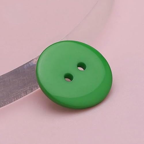 9–30 mm mehrfarbiger Doppelaugen-Brotknopf, runde Nähknöpfe aus Kunstharz für DIY-Scrapbooking, Kleidungsstücke, Pullover, Mäntel, Zubehör – Grün – 28L 18,0 mm von AYHTUD