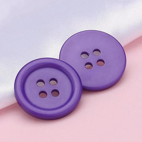 9–30 mm runde Nähknöpfe aus Kunstharz, Scrapbooking, einfarbige Knöpfe in gemischten Farben für DIY-Kinderkleidung, Puppen, Basteln, Kleidungszubehör, Lila, 30 mm, 10 Stück von AYHTUD