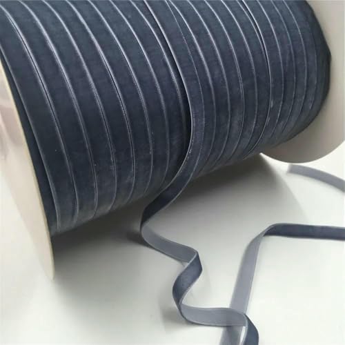 9 mm, 5–200 Yards, graublau, einseitig, Nylon-Samtband, kein Stretch, Veloursbänder, Gurtband, DIY-Zubehör, 9 mm, 200 Yards von AYHTUD