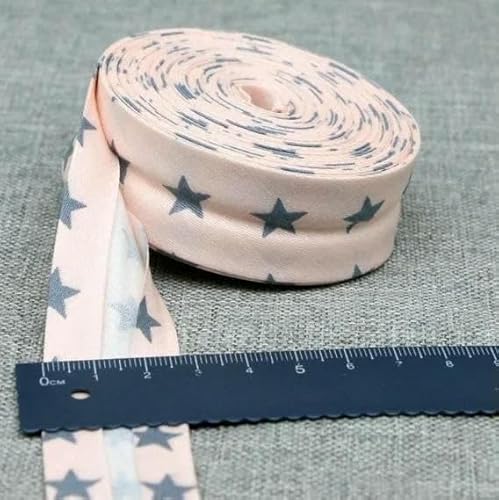 Baumwoll-Schrägband, Punkte, Gitter, Streifen, Schottenkaro, kariert, schottisch bedruckt, 25 mm x 5 m, Rolle, Baumwoll-Twill, Falte 39 L, rosa Sterne, 2 cm x Baumwoll-Schrägband, Punkte, Gitter, Streifen, Schottenkaro, kariert, schottisch bedruckt, 25 mm x 5 m, Rolle, Baumwoll-Twill, Falte 39 L, rosa Sterne, 2 cm x von AYHTUD