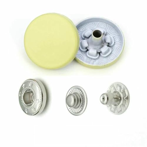 Bunte 831 Metall-Druckknöpfe, Druckknöpfe, Nähknöpfe für Lederhandwerk, Taschen, Kleidung, Mantel, Jacke, H134, hellgelb, 831, 40 Stück Bunte 831 Metall-Druckknöpfe, Druckknöpfe, Nähknöpfe für Lederhandwerk, Taschen, Kleidung, Mantel, Jacke, H134, hellgelb, 831, 40 Stück von AYHTUD