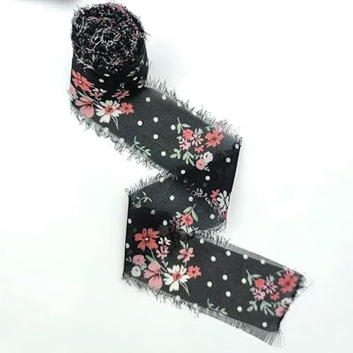 Chiffonband aus Seide mit bedruckter Blume, Hochzeit, handgerissen, mit roher Kante, ländlicher Wind, Schnee, gesponnen, kleiner frischer Blumenstrauß, Krawatten, gebrochenes Quastenband, s Chiffonband aus Seide mit bedruckter Blume, Hochzeit, handgerissen, mit roher Kante, ländlicher Wind, Schnee, gesponnen, kleiner frischer Blumenstrauß, Krawatten, gebrochenes Quastenband, s von AYHTUD