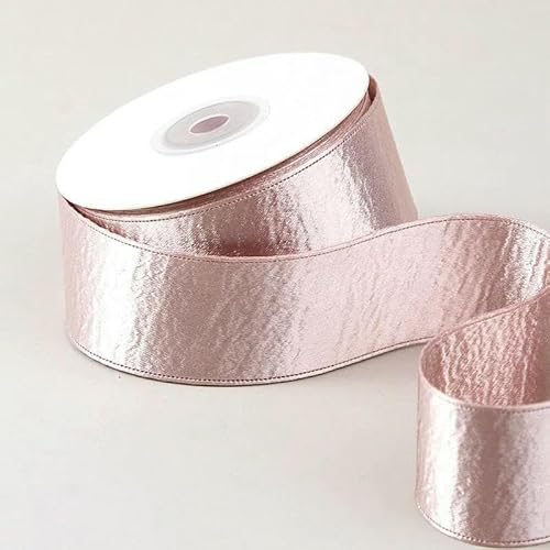 Doppelseitiges, silberglänzendes Satinband aus Samt mit Randdesign für selbstgemachte Kopfbedeckungen, frische Blumen, Verpackungen – Pink – 25 mm (10 Jahre) von AYHTUD