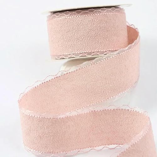 Einfarbiges Spitzenband mit transparentem Rand, DIY-Schleifen, Kinderhaarspangenbox, Verpackung, Schnürzubehör, Handarbeit, Basteln, 03–10 mm, 150 Yards von AYHTUD