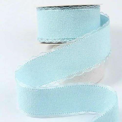 Einfarbiges Spitzenband mit transparentem Rand, DIY-Schleifen, Kinderhaarspangenbox, Verpackung, Schnürzubehör, Handarbeit, Basteln, 05–10 mm, 150 Yards von AYHTUD