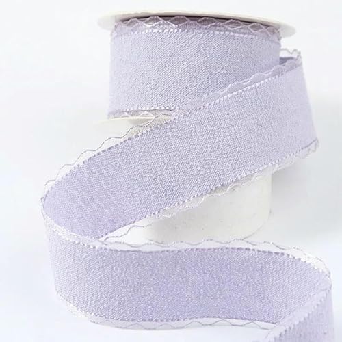 Einfarbiges Spitzenband mit transparentem Rand, DIY-Schleifen, Kinderhaarspangenbox, Verpackung, Schnürzubehör, Handarbeit, Basteln, 06–7 mm, 200 Yards von AYHTUD