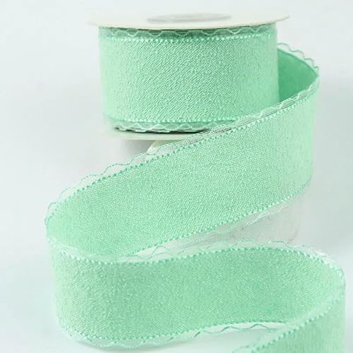 Einfarbiges Spitzenband mit transparentem Rand, DIY-Schleifen, Kinderhaarspangenbox, Verpackung, Schnürzubehör, Handarbeit, Basteln, 07–7 mm, 200 Yards von AYHTUD