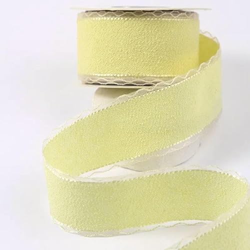Einfarbiges Spitzenband mit transparentem Rand, DIY-Schleifen, Kinderhaarspangenbox, Verpackung, Schnürzubehör, Handarbeit, Basteln, 08–10 mm, 150 Yards von AYHTUD
