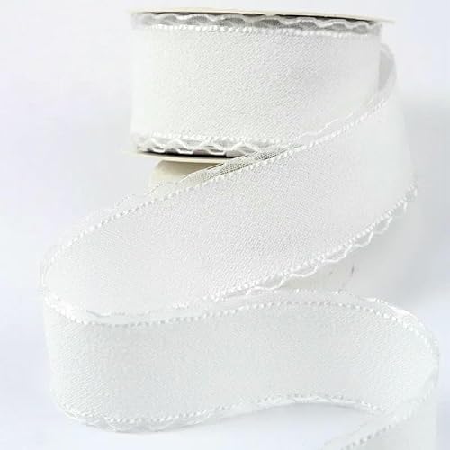 Einfarbiges Spitzenband mit transparentem Rand, DIY-Schleifen, Kinderhaarspangenbox, Verpackung, Schnürzubehör, Handarbeit, Basteln-09-3,0 mm, 300 Yards von AYHTUD