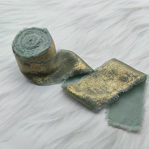 Funkelndes Chiffon-Seidenband mit handgerissenem Rand, Blumenstrauß, Brautverpackung, Hochzeitsblumenstrauß, Wickeldekoration, 5–5 Yards von AYHTUD