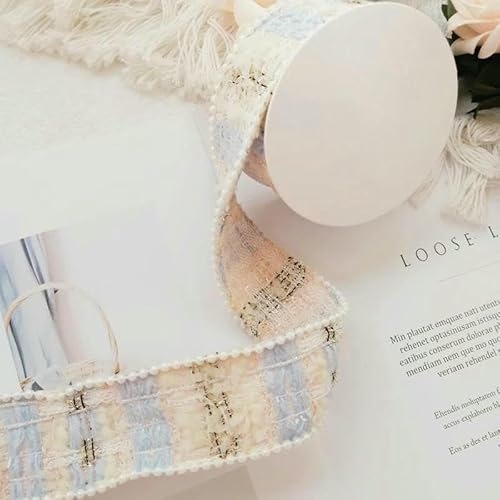 Gehäkeltes Samt-Tweedband mit Perlen für Haarschleifen, handgefertigtes Material, Mädchen, Nähzubehör, Verpackungsdekoration, 002, 25 mm, 45,7 m Gehäkeltes Samt-Tweedband mit Perlen für Haarschleifen, handgefertigtes Material, Mädchen, Nähzubehör, Verpackungsdekoration, 002, 25 mm, 45,7 m von AYHTUD