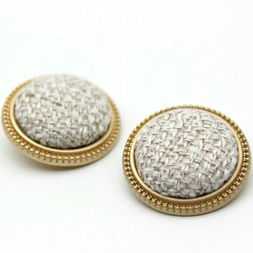 Goldene runde Stoffknöpfe aus Metall für Handarbeiten, Kleidung, Damen, Mantel, Anzug, Strickjacke, 6 Stück, Nähknopf KD874-Transparent-25MM 6 Stück von AYHTUD