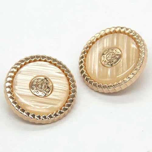 Große runde Metallknöpfe für Damenmäntel, für Kleidung, modische Jacken, Anzüge, Strickarbeiten, Dekorationen, Nähzubehör, Helles G Weiß, 18 mm, 6 Stück Große runde Metallknöpfe für Damenmäntel, für Kleidung, modische Jacken, Anzüge, Strickarbeiten, Dekorationen, Nähzubehör, Helles G Weiß, 18 mm, 6 Stück von AYHTUD