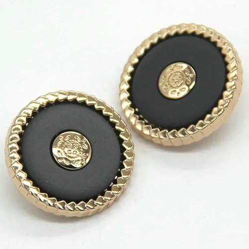 Große runde Metallknöpfe für Damenmäntel, für Kleidung, modische Jacken, Anzüge, Strickarbeiten, Dekorationen, Nähzubehör, Matt G Schwarz, 18 mm, 6 Stück Große runde Metallknöpfe für Damenmäntel, für Kleidung, modische Jacken, Anzüge, Strickarbeiten, Dekorationen, Nähzubehör, Matt G Schwarz, 18 mm, 6 Stück von AYHTUD
