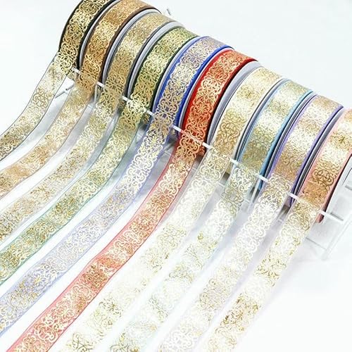Großhandel 1'' 25mm Gold Arabesque Damast Chiffon Organzaband für Verpackung Hochzeit DIY Handwerk Nähzubehör-850Braun-10Yards Großhandel 1'' 25mm Gold Arabesque Damast Chiffon Organzaband für Verpackung Hochzeit DIY Handwerk Nähzubehör-850Braun-10Yards von AYHTUD