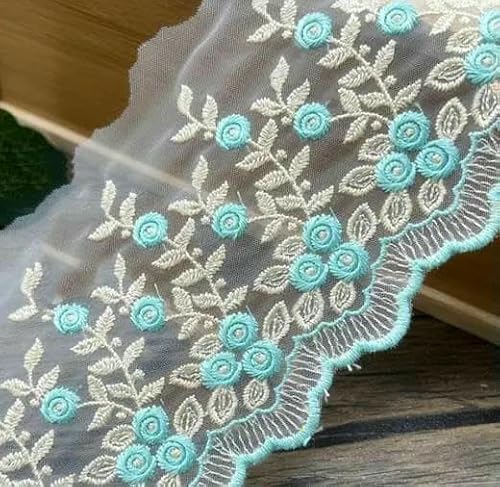 H841 10 cm breite Netzspitze, bestickte Blume, DIY, handgefertigtes Patchwork-Spitzenband für Nähbedarf, Basteln, Heimtextilien, 10 cm Breite, Grün, L H841 10 cm breite Netzspitze, bestickte Blume, DIY, handgefertigtes Patchwork-Spitzenband für Nähbedarf, Basteln, Heimtextilien, 10 cm Breite, Grün, L von AYHTUD