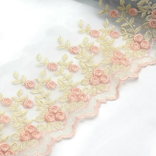 H841 10 cm breite Netzspitze, bestickte Blume, DIY, handgefertigtes Patchwork-Spitzenband für Nähbedarf, Basteln, Heimtextilien, 10 cm Breite, Rosa, L H841 10 cm breite Netzspitze, bestickte Blume, DIY, handgefertigtes Patchwork-Spitzenband für Nähbedarf, Basteln, Heimtextilien, 10 cm Breite, Rosa, L von AYHTUD