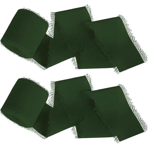 Handgemachtes ausgefranstes Seidenband mit knitterigem Chiffonband zum Verpacken von Hochzeitseinladungen und Brautstrauß-Box-Paketen - Dunkelgrün Handgemachtes ausgefranstes Seidenband mit knitterigem Chiffonband zum Verpacken von Hochzeitseinladungen und Brautstrauß-Box-Paketen - Dunkelgrün von AYHTUD