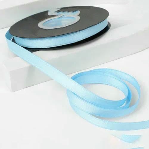 Himmelblaues Band in mehreren Stilen, Dekoration für Geburtstagstorte, Blumenstrauß, Verpackung, DIY-Haarschmuck, Schleife, Kleidungsaccessoires, 1 cm Polyester-Baumwolle, himmelblaues Band von AYHTUD