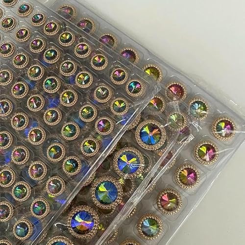 Luxuriöse Kristallknöpfe für Mantel, Windjacke, dekoratives Handarbeitszubehör, Bastelbedarf, Nähen, Hochfußschnalle, 6 Stück, TB476, 6–15 mm, 6 Stück von AYHTUD