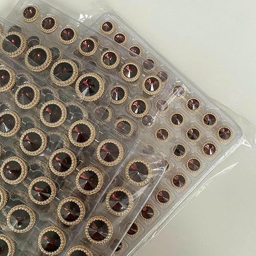 Luxuriöse Kristallknöpfe für Mantel, Windjacke, dekoratives Handarbeitszubehör, Bastelbedarf, Nähen, Hochfußschnalle, 6 Stück, TB476, 9–15 mm, 6 Stück von AYHTUD