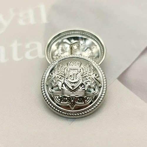 Metallknöpfe, Kronenmuster, golden, britischer College-Stil, Designer, handgefertigt, Luxus-Kleidungsstück, Nähzubehör, DIY-Knöpfe, 6 Stück, 24–20 mm, 6 Stück von AYHTUD