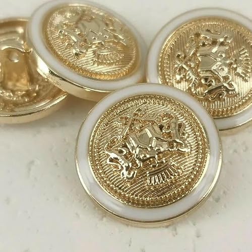 Metallknöpfe, Kronenmuster, goldene Knöpfe, Anzugknöpfe im britischen College-Stil, handgenähte Nähknöpfe für Mäntel und Kleidung, 3–18 mm, 6 Stück von AYHTUD