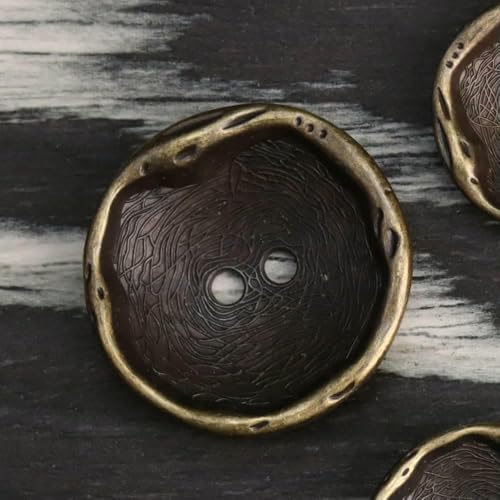 Metallknopf mit zwei Löchern, Schale, ungewöhnliche Form, für Designer-Kleidung, Rot, Bronze, Schwarz, Silber, Herrenjacke, Mantel, 25 mm, groß, glänzend, Antikbronze, 15 Metallknopf mit zwei Löchern, Schale, ungewöhnliche Form, für Designer-Kleidung, Rot, Bronze, Schwarz, Silber, Herrenjacke, Mantel, 25 mm, groß, glänzend, Antikbronze, 15 von AYHTUD