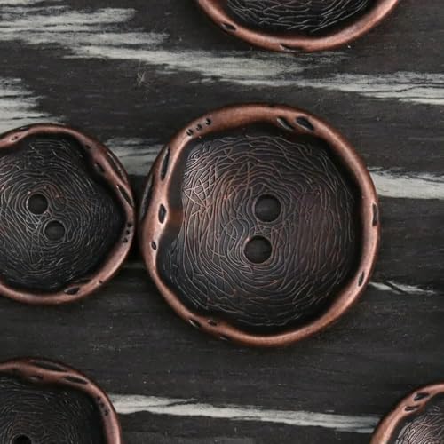 Metallknopf mit zwei Löchern, Schale, ungewöhnliche Form, für Kleidung, Designer, Rot, Bronze, Schwarz, Silber, Herren, Jacke, Mantel, 25 mm, groß, glänzend, rötlich-brau Metallknopf mit zwei Löchern, Schale, ungewöhnliche Form, für Kleidung, Designer, Rot, Bronze, Schwarz, Silber, Herren, Jacke, Mantel, 25 mm, groß, glänzend, rötlich-brau von AYHTUD