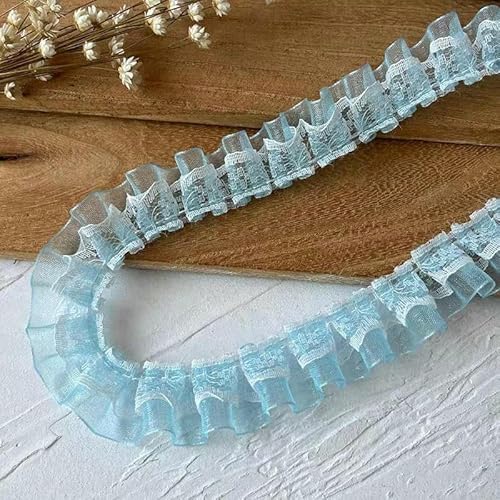 Meter Spitzenband der blauen Serie, Zubehör, handgefertigt, DIY, dekorativer Rocksaum, Kleidungszubehör, Plissee-Rüschen, breit, blau, 5–2 cm, 1 Meter Meter Spitzenband der blauen Serie, Zubehör, handgefertigt, DIY, dekorativer Rocksaum, Kleidungszubehör, Plissee-Rüschen, breit, blau, 5–2 cm, 1 Meter von AYHTUD