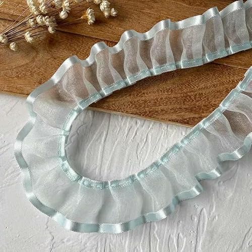 Meter Spitzenband der blauen Serie, handgefertigt, zum Selbermachen, dekorativer Rocksaum, Kleidungszubehör, plissierte Rüschen, breit, blau, 25–3 cm, 1 Meter Meter Spitzenband der blauen Serie, handgefertigt, zum Selbermachen, dekorativer Rocksaum, Kleidungszubehör, plissierte Rüschen, breit, blau, 25–3 cm, 1 Meter von AYHTUD