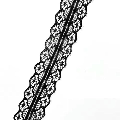 Meter weißes und schwarzes Spitzenband, verschiedene Blumenbesätze zum Verpacken, für Weihnachtshochzeitsdekoration, Basteln, Nähzubehör, schwarze Spitze, 24, 5 Meter weißes und schwarzes Spitzenband, verschiedene Blumenbesätze zum Verpacken, für Weihnachtshochzeitsdekoration, Basteln, Nähzubehör, schwarze Spitze, 24, 5 von AYHTUD