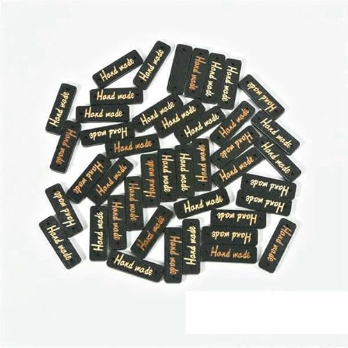 Mix 50 Stück Holzknöpfe "Hand Made" Buchstabenanhänger Holz Nähzubehör für Kleidung Handarbeit Scrapbooking Bastelbedarf DIY-10x30mm Schwarz Mix 50 Stück Holzknöpfe "Hand Made" Buchstabenanhänger Holz Nähzubehör für Kleidung Handarbeit Scrapbooking Bastelbedarf DIY-10x30mm Schwarz von AYHTUD