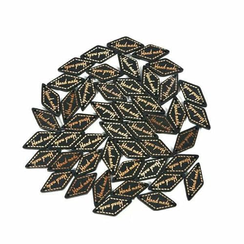 Mix 50 Stück Holzknöpfe "Hand Made" Buchstabenanhänger Holz Nähzubehör für Kleidung Handarbeit Scrapbooking Bastelbedarf DIY-12x26mm Schwarz Mix 50 Stück Holzknöpfe "Hand Made" Buchstabenanhänger Holz Nähzubehör für Kleidung Handarbeit Scrapbooking Bastelbedarf DIY-12x26mm Schwarz von AYHTUD